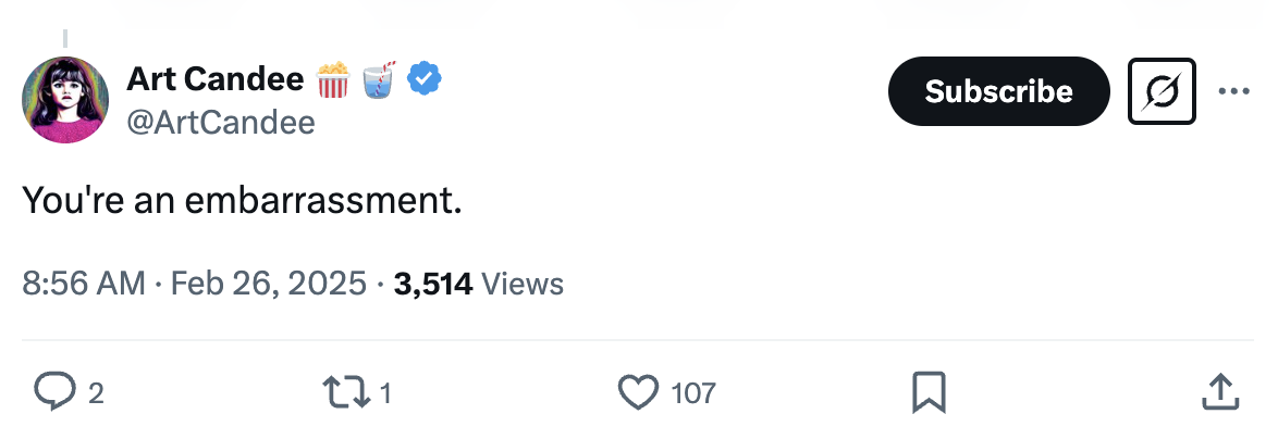 X post about $250 Trump bill